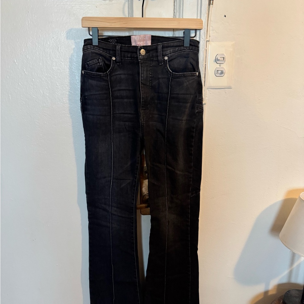 Star Print Seam Dark Blue Women's Jeans